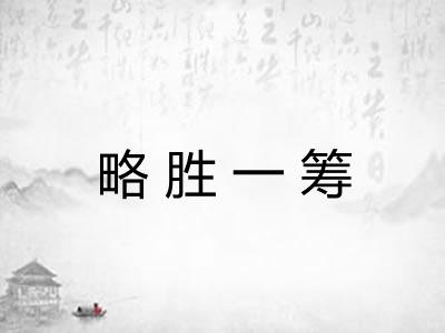 略胜一筹 略胜一筹