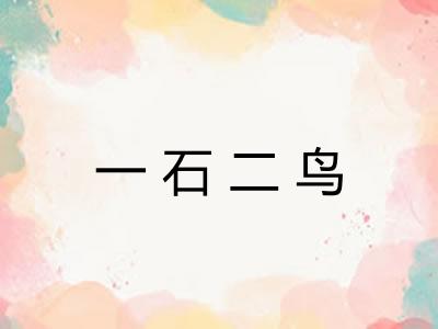 一石二鸟 一石二鸟