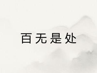 百无是处