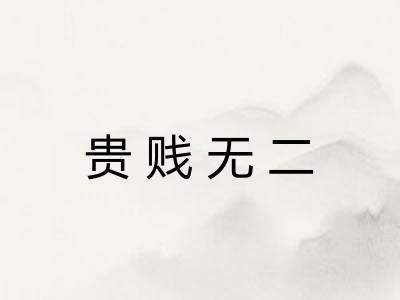 贵贱无二 贵贱无二