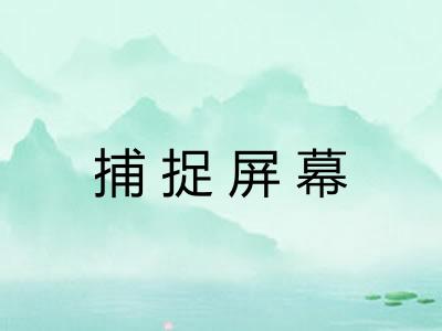 捕捉屏幕 捕捉屏幕