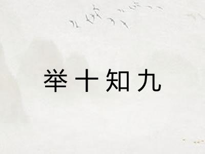 举十知九