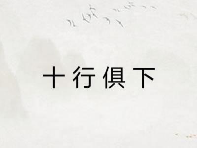 十行俱下