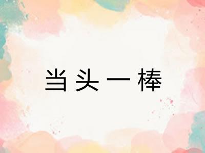 当头一棒 当头一棒