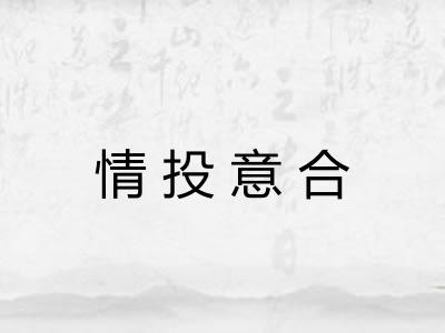 情投意合 情投意合