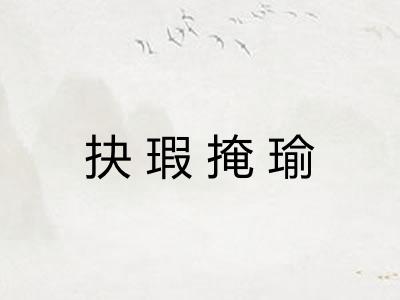 抉瑕掩瑜 抉瑕掩瑜