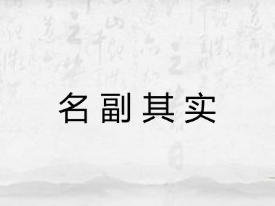 名副其实 名副其实
