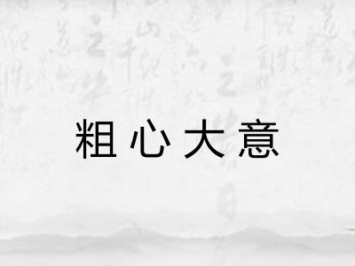 粗心大意 粗心大意