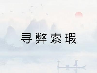 寻弊索瑕 寻弊索瑕