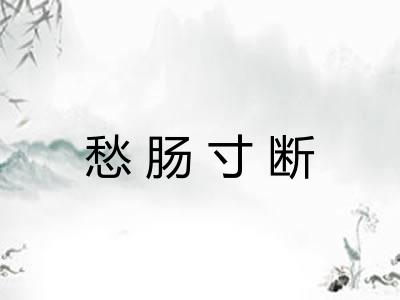 愁肠寸断 愁肠寸断