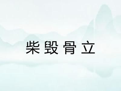 柴毁骨立 柴毁骨立