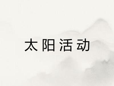 太阳活动 太阳活动