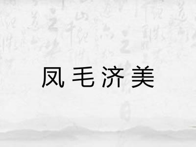 凤毛济美 凤毛济美