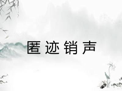 匿迹销声 匿迹销声