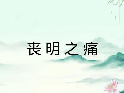 丧明之痛 丧明之痛