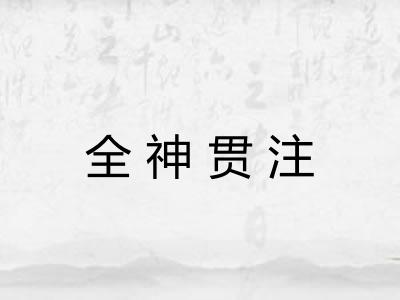 全神贯注 全神贯注