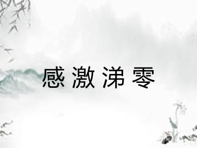 感激涕零 感激涕零