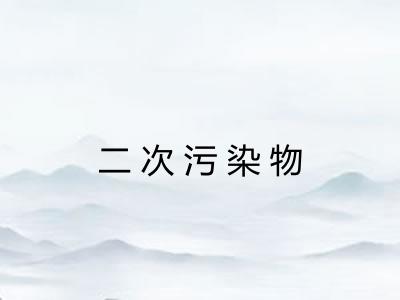 二次污染物 二次污染物