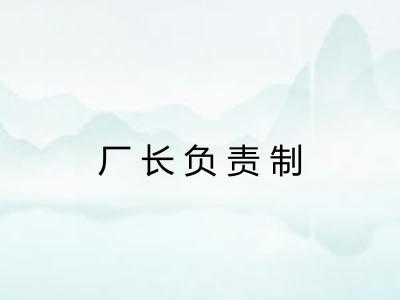 厂长负责制 厂长负责制