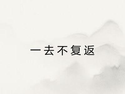一去不复返 一去不复返