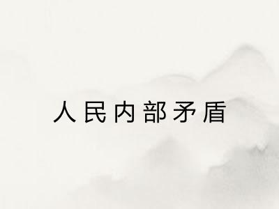 人民内部矛盾 人民内部矛盾