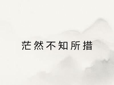 茫然不知所措 茫然不知所措