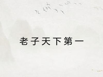 老子天下第一