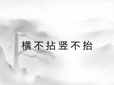 横不拈竖不抬 横不拈竖不抬