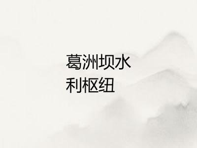 葛洲坝水利枢纽 葛洲坝水利枢纽