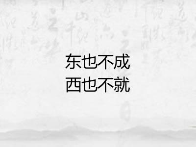 东也不成西也不就