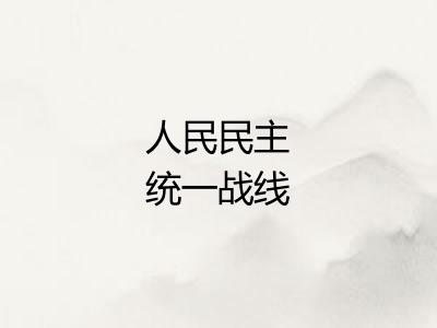 人民民主统一战线 人民民主统一战线