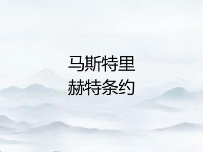 马斯特里赫特条约